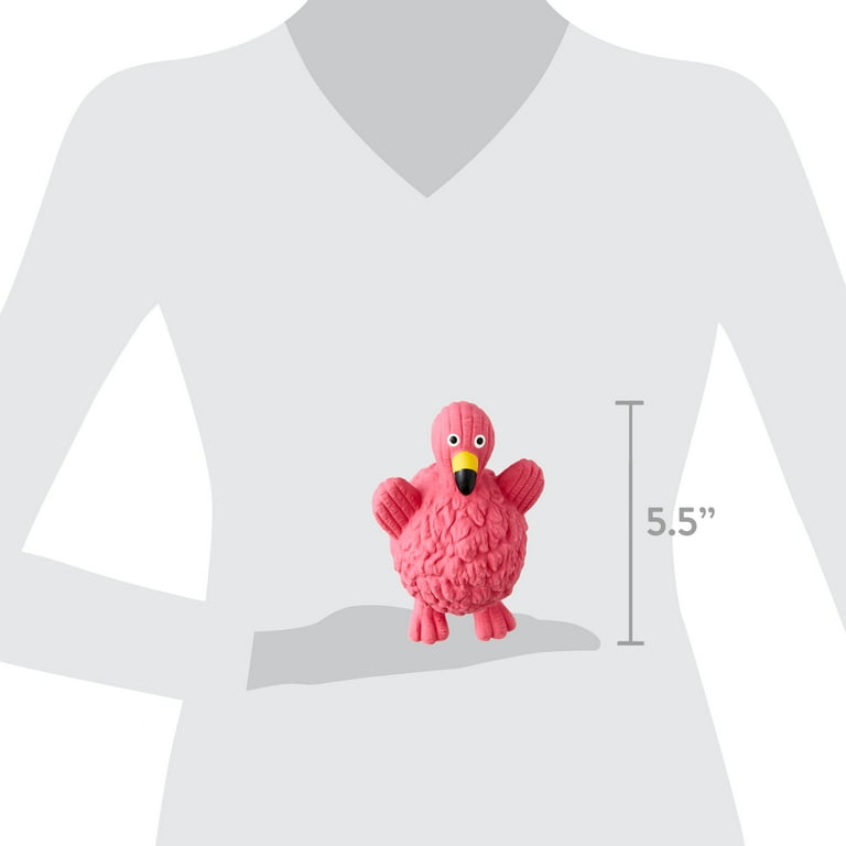 Vibrant Life Playful Buddy Flamingo Latex Dog Toy Squeaks Light