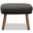 thumbnail image 3 of Baxton Studio Lovise Ottoman in Dark Grey and Walnut Brown, 3 of 7