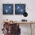 thumbnail image 3 of Stupell Modern Blue Birds Flying Silhouettes Animals & Insects Painting White Framed Art Print Wall Art, Set of 2, 3 of 8