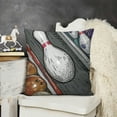 thumbnail image 2 of SHANXI Hand Drawn Bowling Balls Pillow Covers Velvet Trimmed Pillow Cover Cushion Case for Bed Couch Sofa Farmhouse Decorative 20x20in, 2 of 5