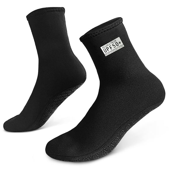 SCUBATREK 3mm Neoprene Diving Socks for Snorkeling, Black, Size XXL (43-44), Durable and Comfortable Water Sports Gear
