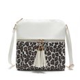 thumbnail image 4 of Bolso de mujer Bolso de mujer con borlas de leopardo en contraste de colores Bolso de mujer con borlas dobles colgantes para el hombro, 4 of 6