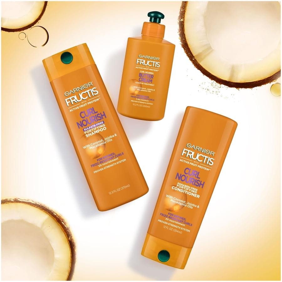 Garnier Fructis Curl Nourishing Leave in Treatment, Glycerin Coconut Oil, Frizzy Hair 10.2 fl oz  (图4)