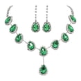 thumbnail image 2 of QIQUWOHUL 1 Set Women Necklace Earrings Water Drop Shaped Jewelry Sparkling Luster Jewelry Set For Prom Blue, 2 of 9