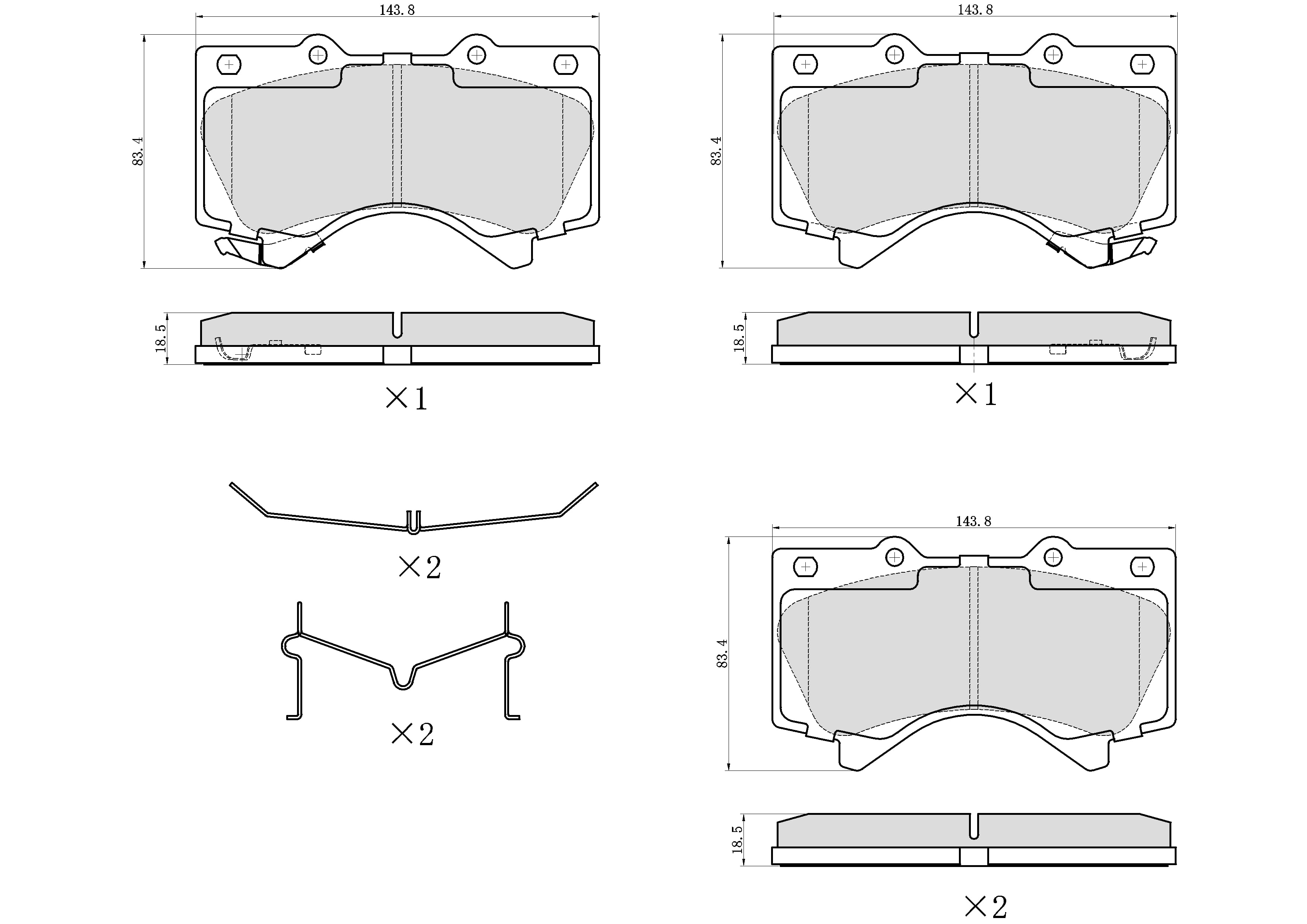 Ultra HC 1000 Brake Pad Set, Front HC10.1303.0.F, Toyota Tundra 2021-2007