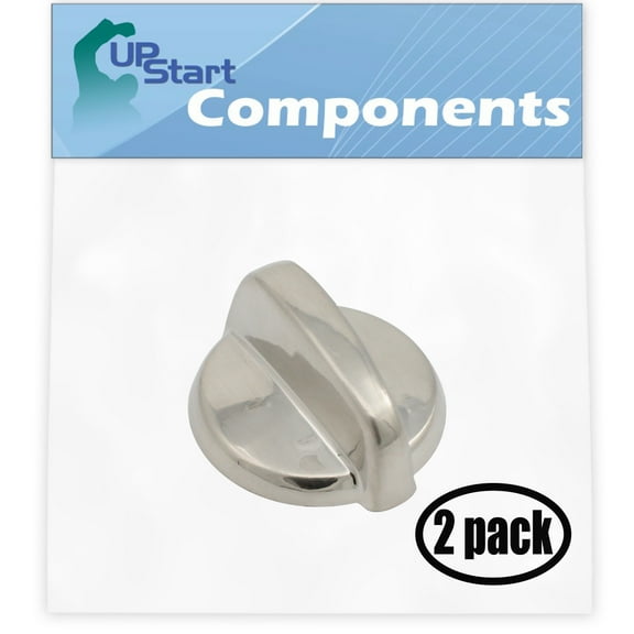 2 Pack Replacement Control Knob WB03T10284 Stainless Steel Finish for General Electric JB855SP2SS Range