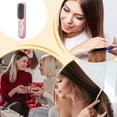 thumbnail image 3 of Plancha y rizador de pelo inalámbrico 2 en 1 con cepillo iónico anti-quemaduras, 3 niveles de calor, color rosa., 3 of 5