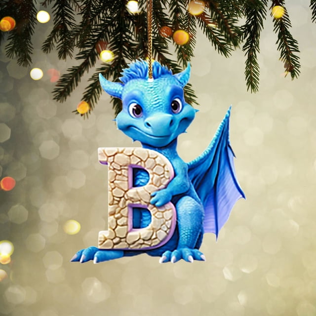 Fiudx Adornos Navideños de 26 Letras, Diseño Personalizado Diy, Material Acrílico Resistente, Colores Brillantes, Decoración Versátil para El Árbol, Decoración para Fiestas En Casa o En La Oficina, T