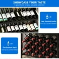 thumbnail image 5 of DEXTRUS 71" Tall Wine Rack with LED Light, 5-Tier Wine Cabinet with 42-Bottles & Glass Holder Liquor Cabinet for Home Kitchen, Brown, 5 of 9