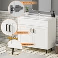 thumbnail image 4 of 36 Inch Bathroom Vanity with Sink, Freestanding Wooden Bathroom Vanity with 2 Doors and Metal Legs, Bathroom Cabinet Vanity with Ceramic Sink (Paint, 36), 4 of 10