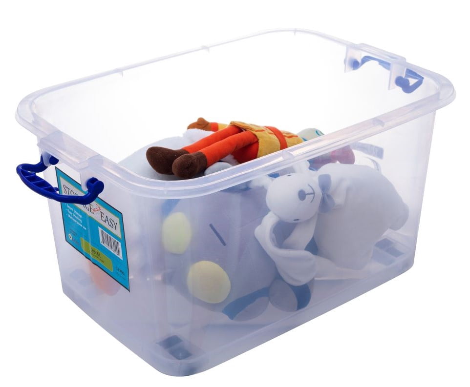 32L Plastic Storage Box with Wheels, 20"x13.5"x11" for Adults and Teens