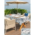 thumbnail image 5 of Outdoor Tablecloth with Umbrella Hole for Patio/Picnic/Party/Camping, Vintage Farmhouse Waterproof Table Cloth Rectangle Table Cover Washable, Blue Country Texas Star Vines Wooden (52"x 70"), 5 of 8