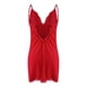 thumbnail image 4 of Lencería Sexy Gibobby Ropa de dormir Chemise Satin Slip Silk Negligee Nightie para mujer Rojo M, 4 of 5