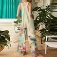 thumbnail image 4 of WTOBBY Women's Jumpsuit Casual Sleeveless in Cotton featuring Printed Pattern, Loose Fit for Breathability, Great for Daily Comfort and Style,BeigeL, 4 of 4