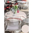 thumbnail image 6 of Outdoor Tablecloth with Umbrella Hole Zipper Red Striped Round Tablecloth 60" Waterproof Outside Table Cloth Rustic Red Stripe Modern Art Beige Patio Table Cover Tablecloths for Picnic Party, 6 of 8
