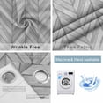 thumbnail image 4 of Gray Wood Grain Blackout Curtains for Bedroom/Living Room, Thermal Insulated Kitchen Curtains, Retro Minimalist Geometric Art Grommet Darkening Window Treatment Drapes 27.5"x39"x2, 4 of 8