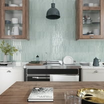 Festa 1.7 in. x 9.6 in. Glossy Green Ceramic Picket Wall and Floor Tile (2.37 sq. ft./case) (23-pack)