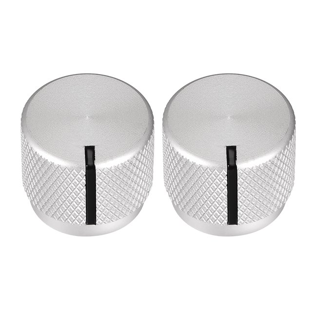 Perilla Estéreo, 20*6*17 mm Aleación de Aluminio, Perillas de Control de Volumen, Plata 2Pcs