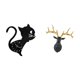 thumbnail image 5 of Reloj de pared con diseño de gato y cabeza de ciervo, adorno de acrílico para el hogar, arte silencioso, ideal para guardería, sala de juegos, decorac, 5 of 8