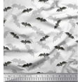 thumbnail image 1 of Soimoi White polyester Crepe Fabric Shadow & Bat Animal Fabric Prints By Yard 52 Inch Wide, 1 of 3
