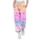 thumbnail image 1 of Pantalones largos para niños y niñas con estampado de cintura elástica y cordón con bolsillo, pantalones largos de cintura alta, pantalones de algodón para niña, 1 of 4