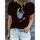 thumbnail image 1 of Playera estampada para mujer, divertida e inspiradora, novedosa, informal, de manga cortaWomen's Casual Floral Print Bucket T-Shirt - White Crew Neck Short Sleeve, Lightweight & Comfortable Summer T, 1 of 6
