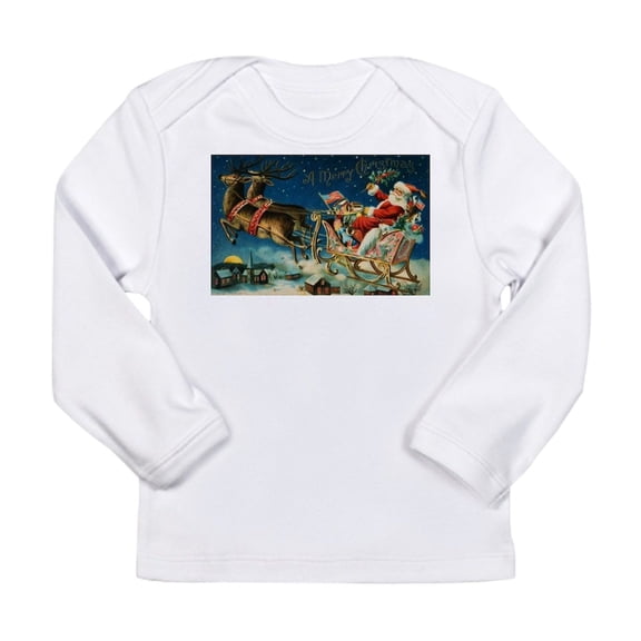 CafePress - Vintage Santa Sleigh Long Sleeve T Shirt - Long Sleeve Infant T-Shirt