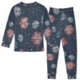 thumbnail image 2 of FORMRS Long Sleeve Top and Pants Pajama Set for Niños 2-Piece Sleepwear, Sizes 18M-8Y, Starry Fireworks Pattern, 2 of 6