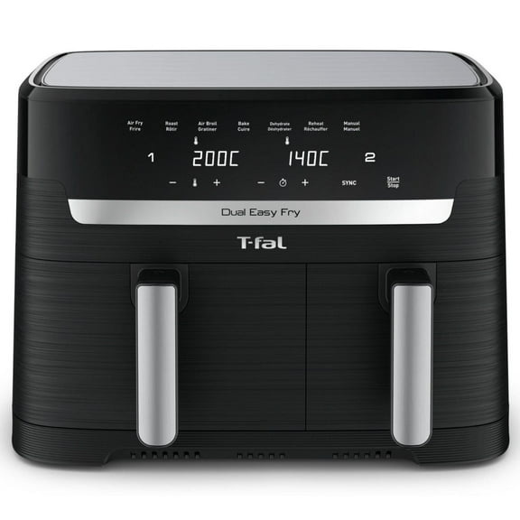 T-fal Dual Easy Fry, Air Fryer, 8.3 L Capacity, Dual Drawers