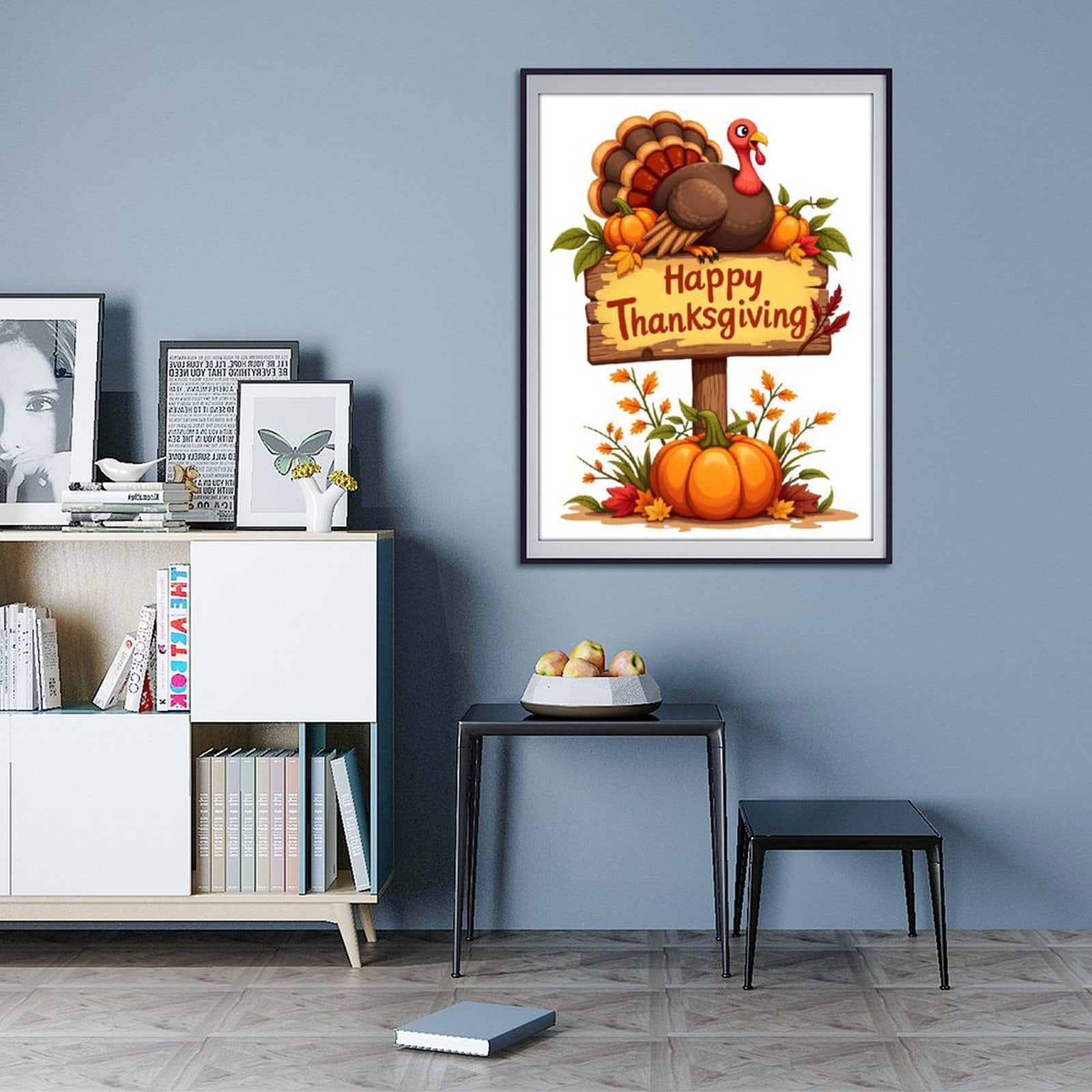 Diamond Art Kits for Adults - 5d Thanksgiving Turkey Autumn Sign Diamond Painting for Adults, Diamond Art for Adults Beginners, Diamond Painting Kits for Adults for Home Wall Decor