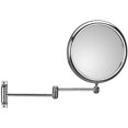 thumbnail image 1 of Kin Wall Mounted Adjustable Arms Round Cosmetic Makeup Magnifying Mirror, Brass, 1 of 1