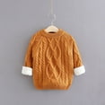 thumbnail image 3 of Scyoekwg Newborn Infants Toddler Baby Boys Girls Warm Sweaters Winter Fleece Thickened Sweaters Casual Round Neck Long Sleeve Solid Color Sweaters Pullover (Orange,12 Months), 3 of 6