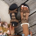 thumbnail image 5 of enyan Black Wedge Sandals Women's Platform Wedge Sandals Comfortable Open Toe Ankle Strap Summer Walking Sandals with Buckle,Brown,Size 6.5, 5 of 7