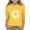Yellow, variant on CYRBOKO T-shirts for Girls, Crewneck 3/4 Sleeve Casual Floral Print Pullover Tops Orange Size 6 T