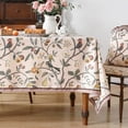 thumbnail image 2 of Pink Tablecloth,Wrinkle Resistant French Vintage Tablecloth Print with Foral,Decor Square Table Cloth for Thanksgiving,Dining Room,Home,Kitchen 67" × 67"-Dewey A, 2 of 8