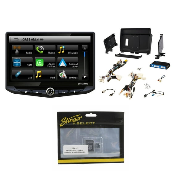 Stinger Heigh10 10" In-dash Infotainment System compatible with Apple CarPlay & Android Auto, Includes Navigation Card & Installation Kit compatible with 2014-21 Tundra