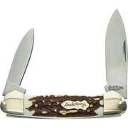 Schrade 1135994 Large Canoe Staglon 7Cr17MoV Nickel Silver Folding Knife