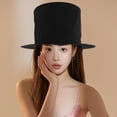 thumbnail image 4 of OUNONA 2Pcs Collapsible Black Magician Top Hats Unisex Costume Party Accessory for Masquerade Carnival and Stage, 4 of 7