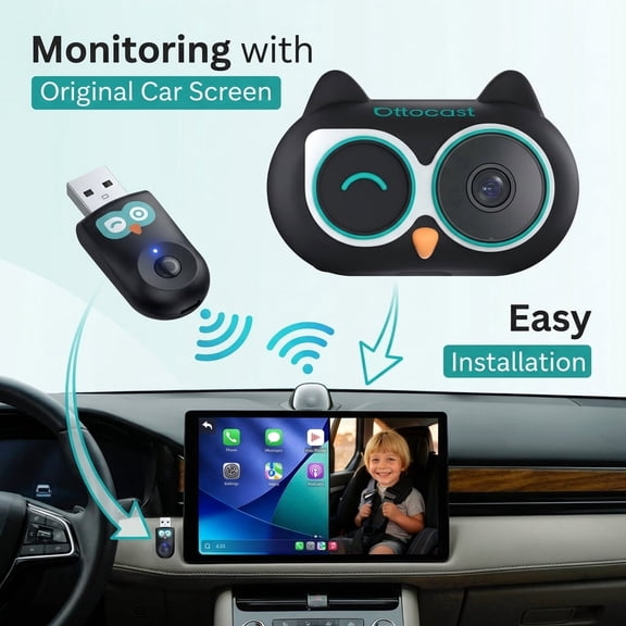 Ottocast 2026 New Cabin Care Wireless CarPlay Adapter Camera