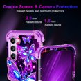 thumbnail image 3 of Casetego for Samsung Galaxy S23 Plus Case,Glow in The Dark Three Layer Heavy Duty Shockproof Hard Plastic Bumper +Soft Silicone Rubber Protective 6.6 inch Case,Amaranth Butterfly, 3 of 6
