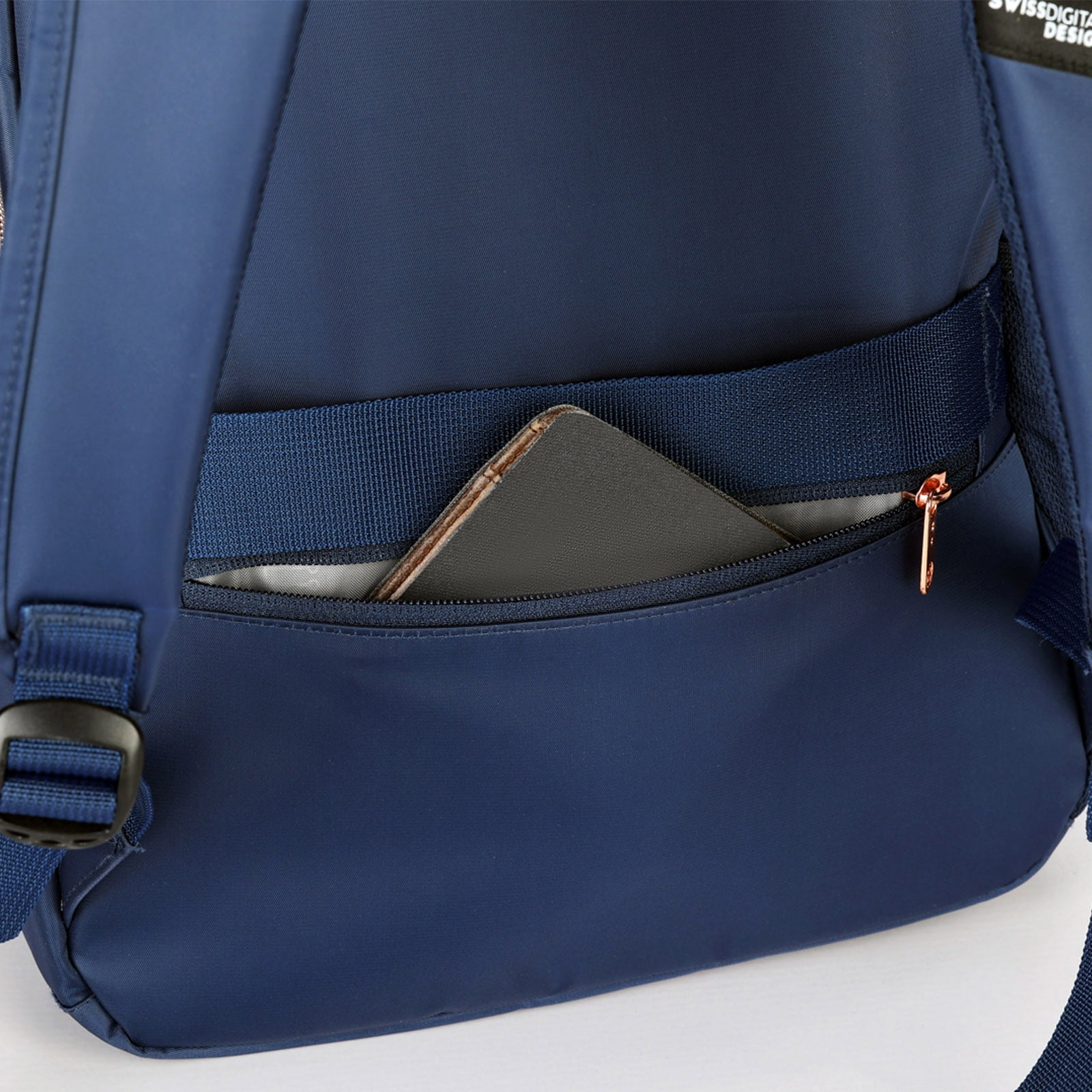 Swissdigital Remi Laptop Backpack w/ Smart USB Charge Port, Padded Laptop Pocket - Black