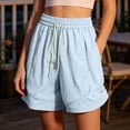 thumbnail image 6 of Levmjia Womens Sports Shorts High Rise Drawstring Elastic Waist Soft Stretch Solid Color Side Pockets Summer Running Hiking Gym Workout Yoga Daily Casual Outdoor Wear Fashion, 6 of 6