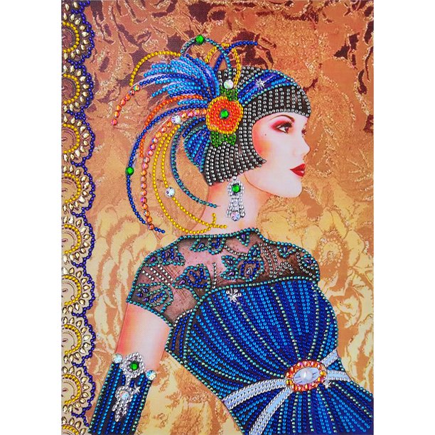 Cuadros Decorativos Pieza de bricolaje Taladro Pintura de diamante en forma especial Mosaico de dama elegante (Y035) Tmvgtek embutido en tela