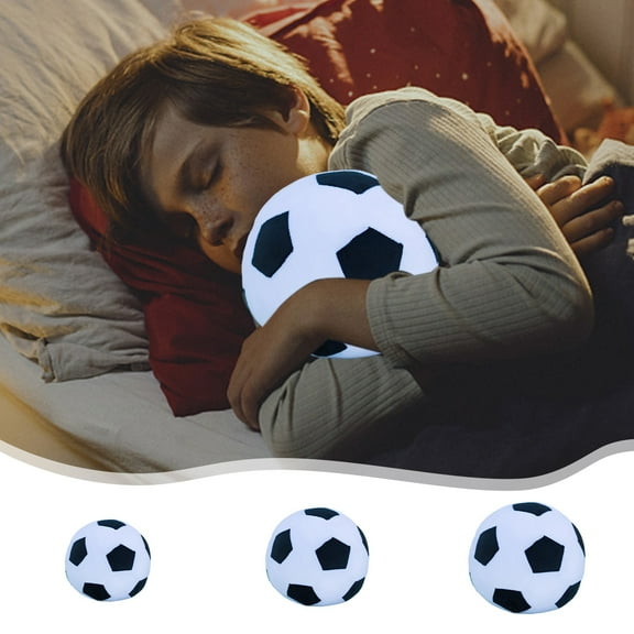 Football Pillow, Football Shape Pillow Toy, Short Pile Material, 9 Inches, Yellow and Green Color, for Young Ones Room Decor, Bedroom, Game Room, and, by FAJHHA
