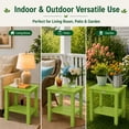 thumbnail image 6 of Y&M Outdoor Side Table, HIPS Adirondack Small Double Layer Table, Waterproof Square Balcony Modern End Tables for Patio, Pool, Beach, Porch, Deck, Indoor or Outdoor Use, Lime, 6 of 6