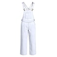 thumbnail image 3 of Tisuna Kids Boys And Girls Overalls Pants Solid Color Sleeveless Suspender Trousers With Pocket Casual Breathable Child Straight Leg Pants White Size 9-10 Years, 3 of 6