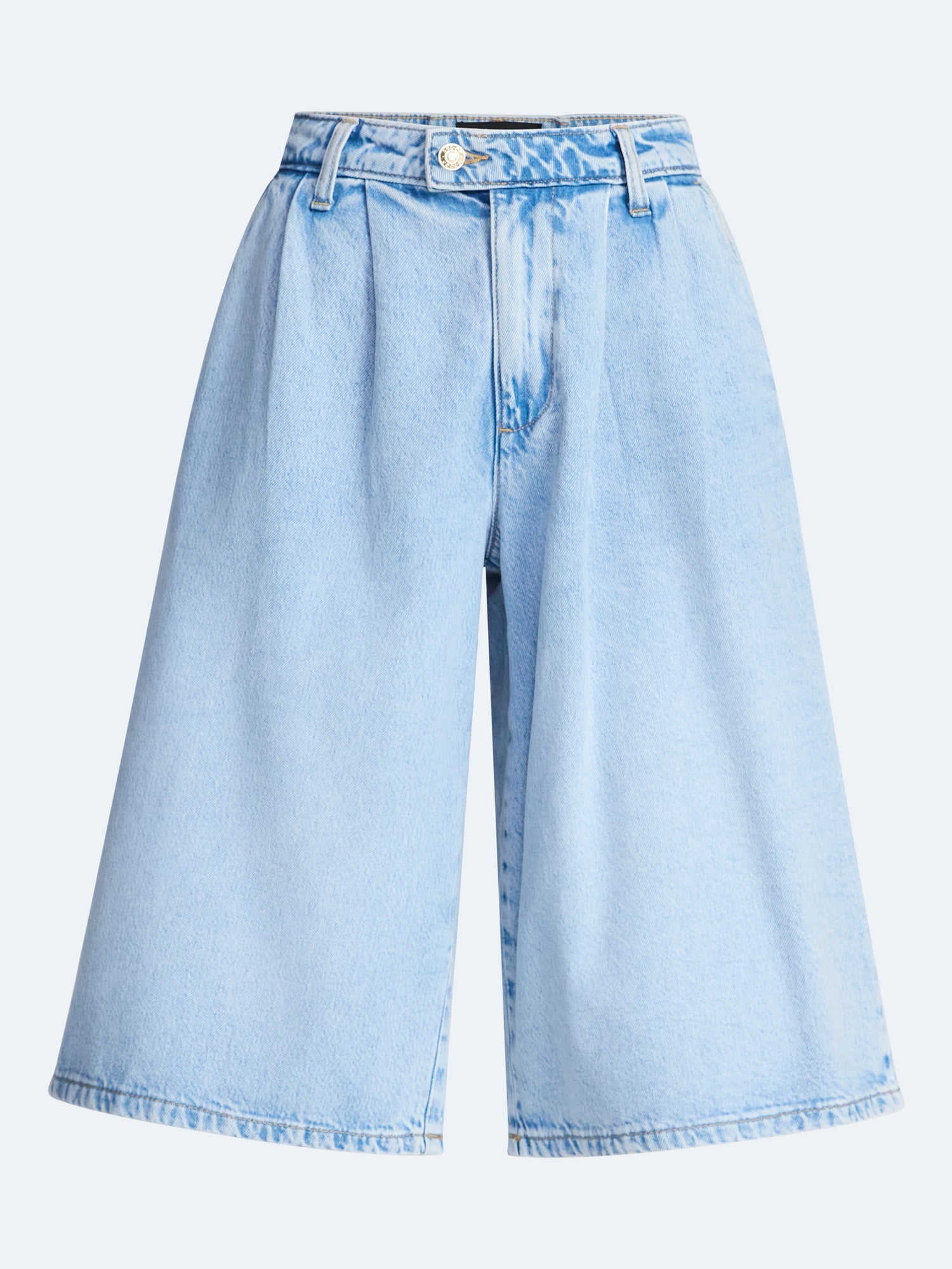 Devil Wears Prada Scoop Collection Women's and Women's Plus Denim Pleated Culottes, Sizes 0-26W