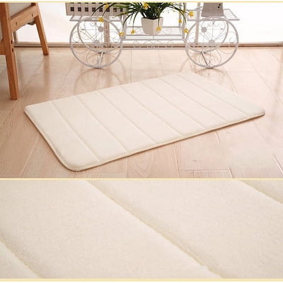 NAMZI Luxury Bathroom Rug Mat, Extra Soft and Absorbent Microfiber Bath Rugs, Non-Slip Plush Shaggy Bath Carpet, Machine Wash Dry, Bath Mats for Bathroom Floor,Stripe - Off White