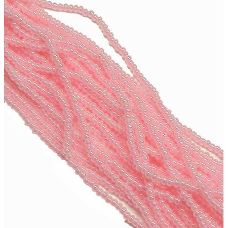 Freshwater Pearls Loose Craft Beads - Pink Pearl Ceylon Czech 8/0 Glass Seed, Loose Beads, 12 Strand Hank Preciosa