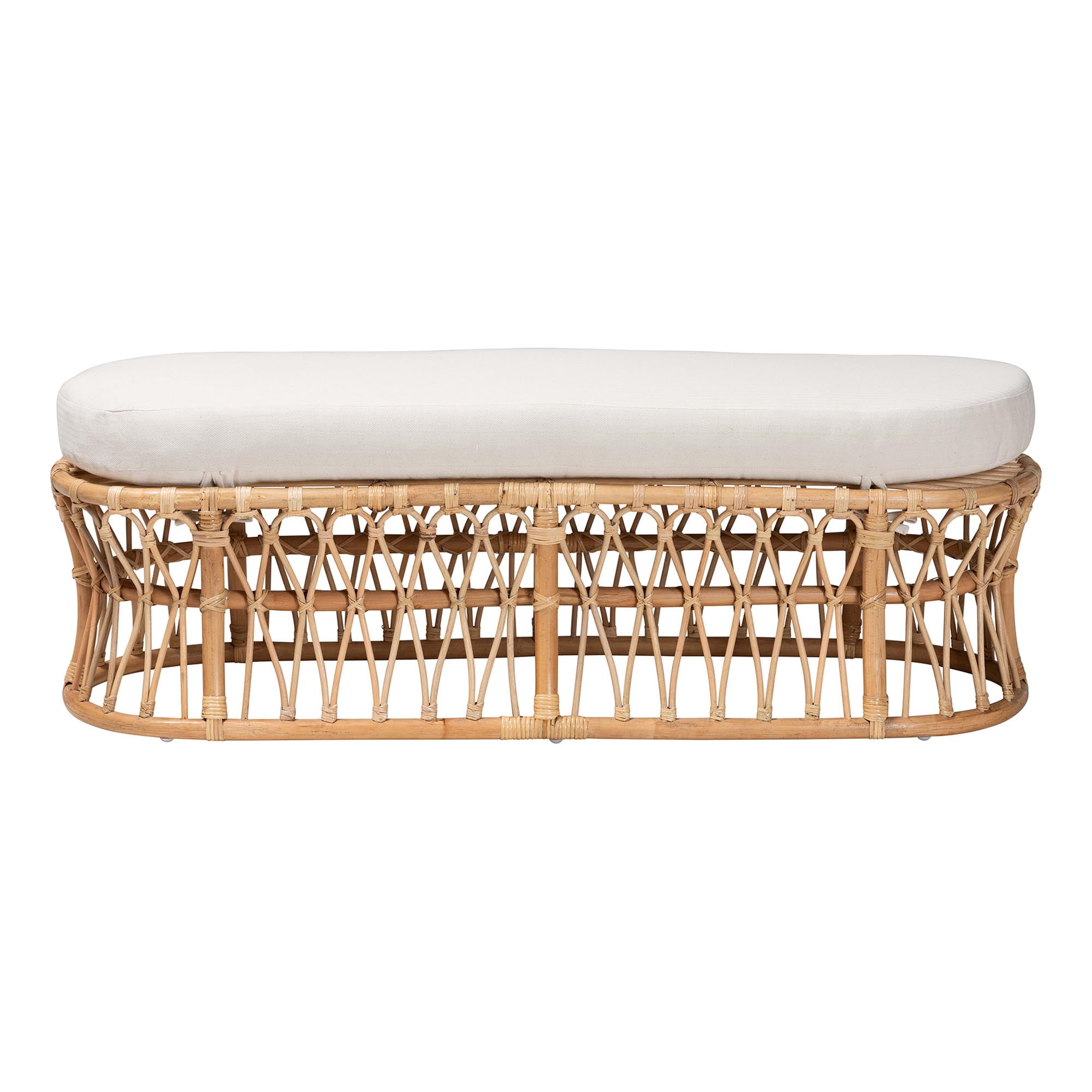 bali & pari Adelpha Boho Accent Bench, Natural